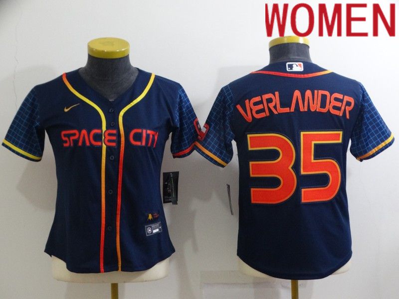 Women Houston Astros #35 Verlander Blue City Edition Game Nike 2022 MLB Jerseys->philadelphia phillies->MLB Jersey